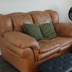 Leather couches/ dark wood table $300 all