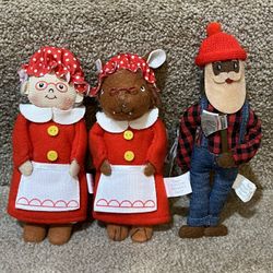 Target Wondershop 2023 Little Red Riding Hood Wolf Fabric Ornament Set Of 3 New