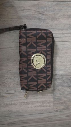 Mary King Monogram Zip-Around Wristlet Wallet