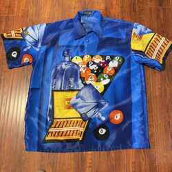 VTG 90’s FERGUNI Pool & Cigars Button Down Shirt (FITS XL) Labeled 2XL Read Info  