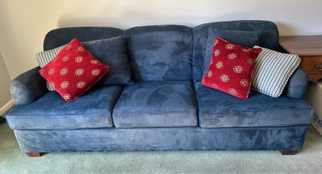 Beautiful Blue Microfiber 3-Seat Sofa