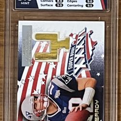 2002 Topps Tom Brady Super Bowl Goal Post Relic