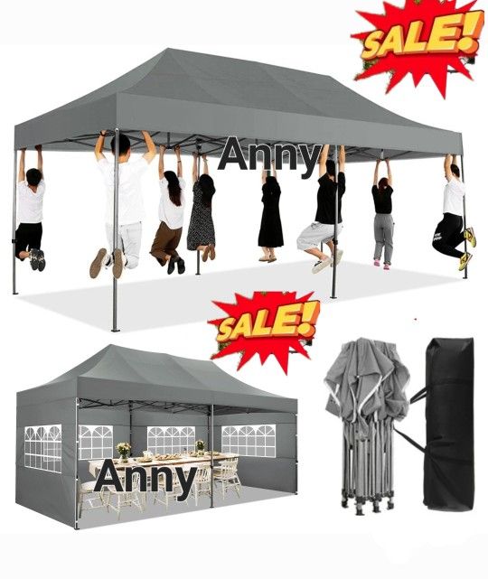 10x20 Pop up Canopy Tent Easy Up Outdoor Canopy Wedding Party Tents with Sides for Parties