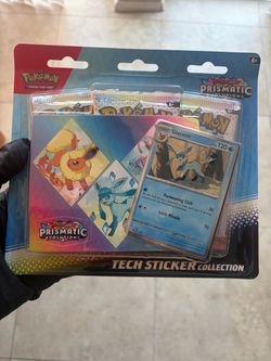 Pokemon Prismatic Evolutions Tech sticker 3pk blister