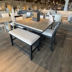 Black 6PC Counter Height Table Set