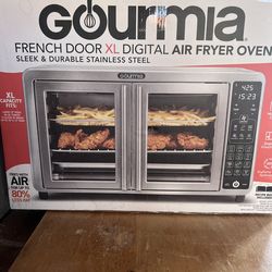Gourmia Digital Air Fryer Toaster Oven with Single-Pull French Doors, 6 Slice, Stainless Steel