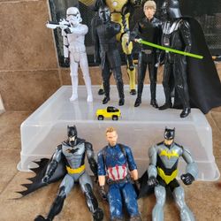 Star Wars Batman And Captain America Action Figures 