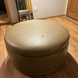 Ottoman Leather Puff Chair