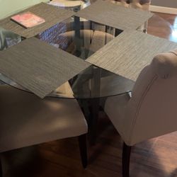 Glass Table With chairs