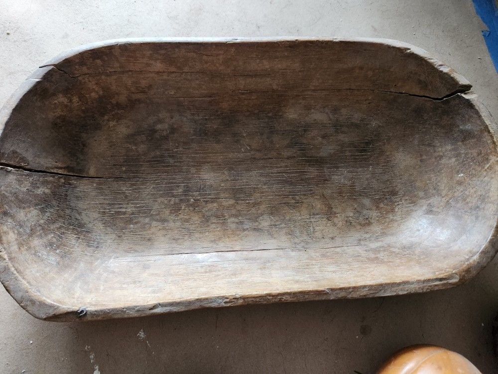 Primitive Wooden Bowl w/carved Balls