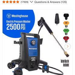 2500 PSI 1.76 GPM Electric Powered Pressure Washer with Anti-Tipping Technology and 5 Quick Connect