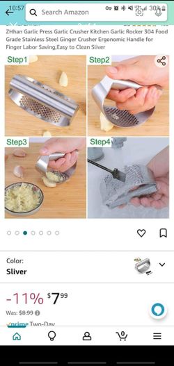 Garlic Press - Garlic Crusher - Garlic Grater - Stainless Steel