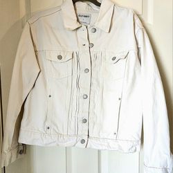 Woman's White Old Navy Jean Jacket
