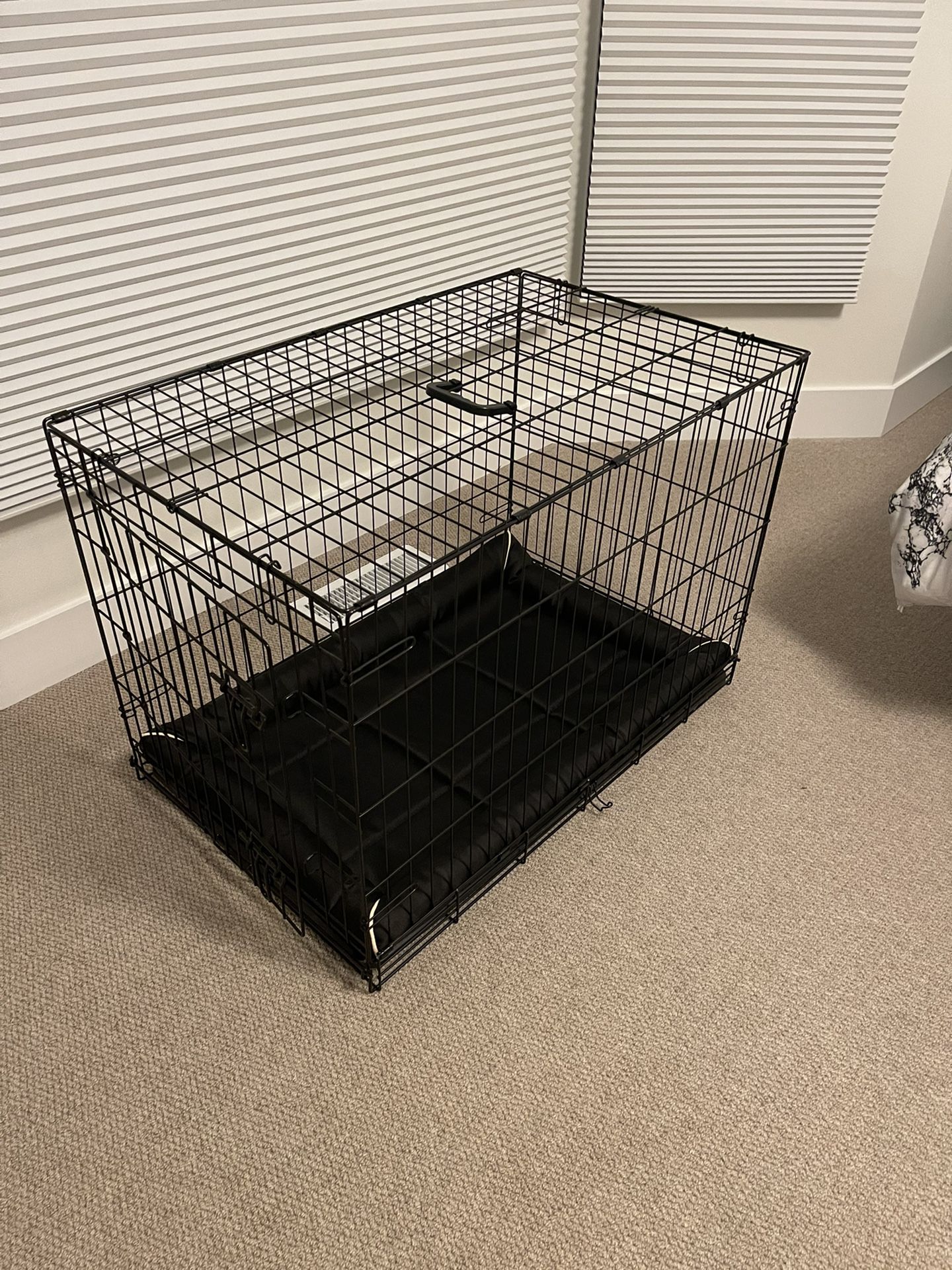 Large Folding Dog Crate With Bed