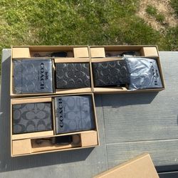 Brand New Coach Men’s 3-in-1 Wallet Gift Set w/ Key Fob - Signature Canvas - Multiple Styles