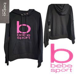 NWT Bebe Sport Logo Hoodie For Women - Black (Size 1X) -Stylish and Comfortable