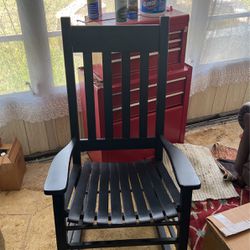 Two Black Rocking Chairs 