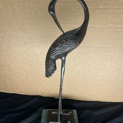 Bombay Co. Bronze Crane Figure on a Granite Base 