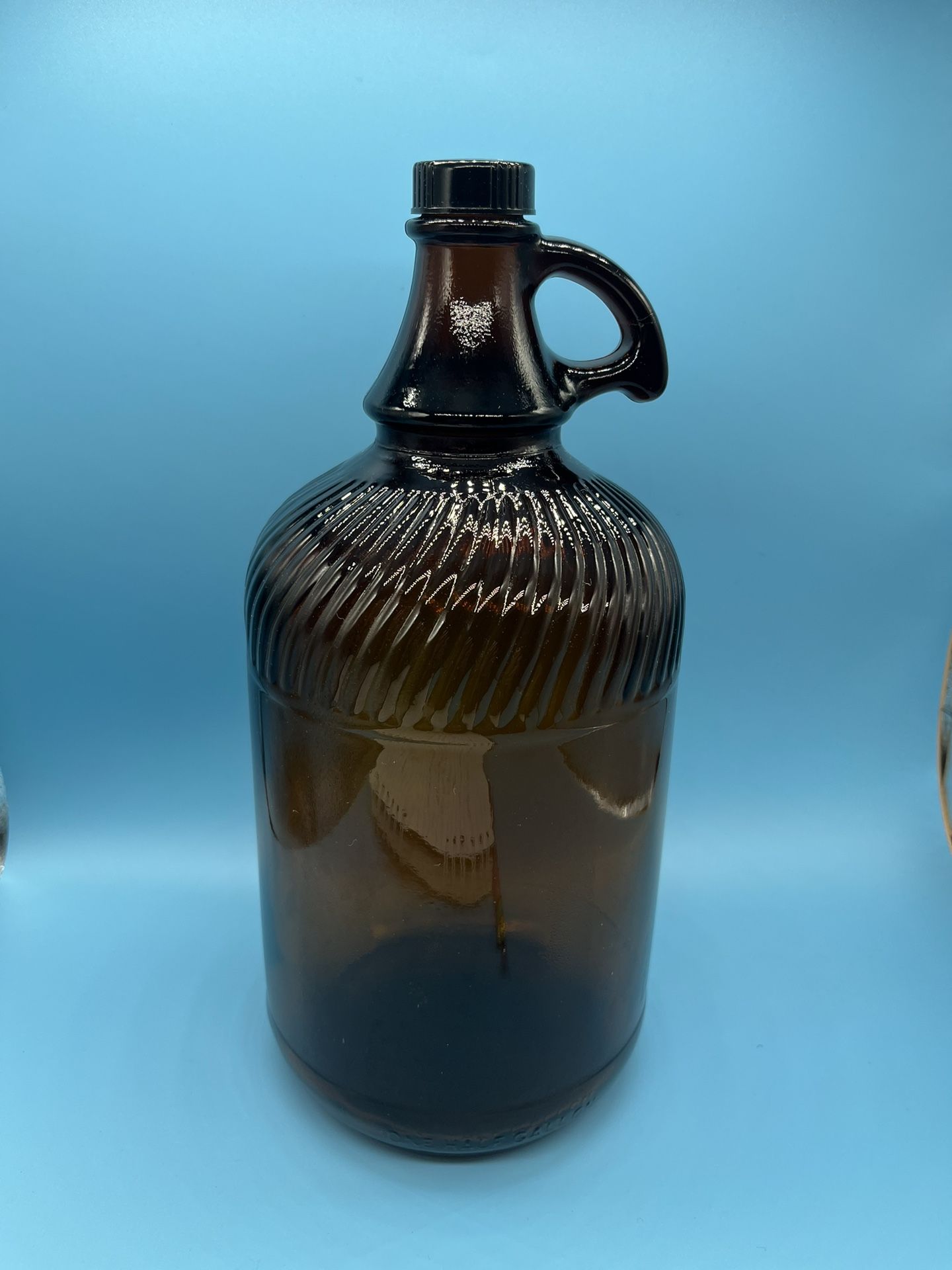Vintage LINCO Brown Empty Glass Bottle With Lid