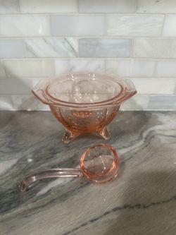 Depression Pink Glass Sauce Bowl 