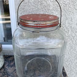 Vintage Glass Jar With Handle