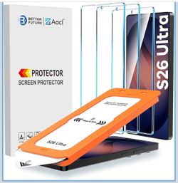 3-Pack for Samsung Galaxy S26 Ultra Screen Protector Tempered Glass, 9H Glass for S26 Ultra Screen Protector 5G, [Fast Alignment Tool] [Bubble Free] [