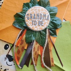 Grandma To Be Corsage (Zafari/Jungle Baby Shower Theme 