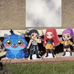 Demon Hunters “HUNTR/X” Party Figure Stands {3 Feet Tall} 4 Pcs