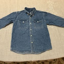 Gap Boys Size Small Blue Button Down Collar Denim Shirt Jean Shirt 