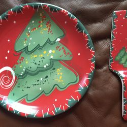 New Christmas (ceramic)Dish And Server