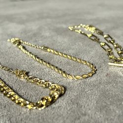 4 x 14k Gold Plated Bracelets High Quality