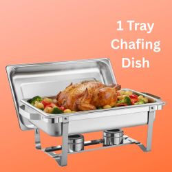 10-Quart Capacity Chafing Dish Buffet with 1 Tray in Stainless Steel
