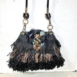 Mary Francis Jungle Hut Shoulder Bag. 