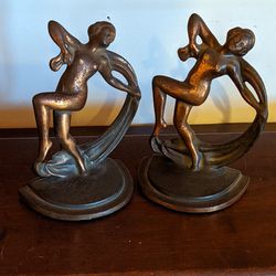Bookends, Art Nouveau, Bronze