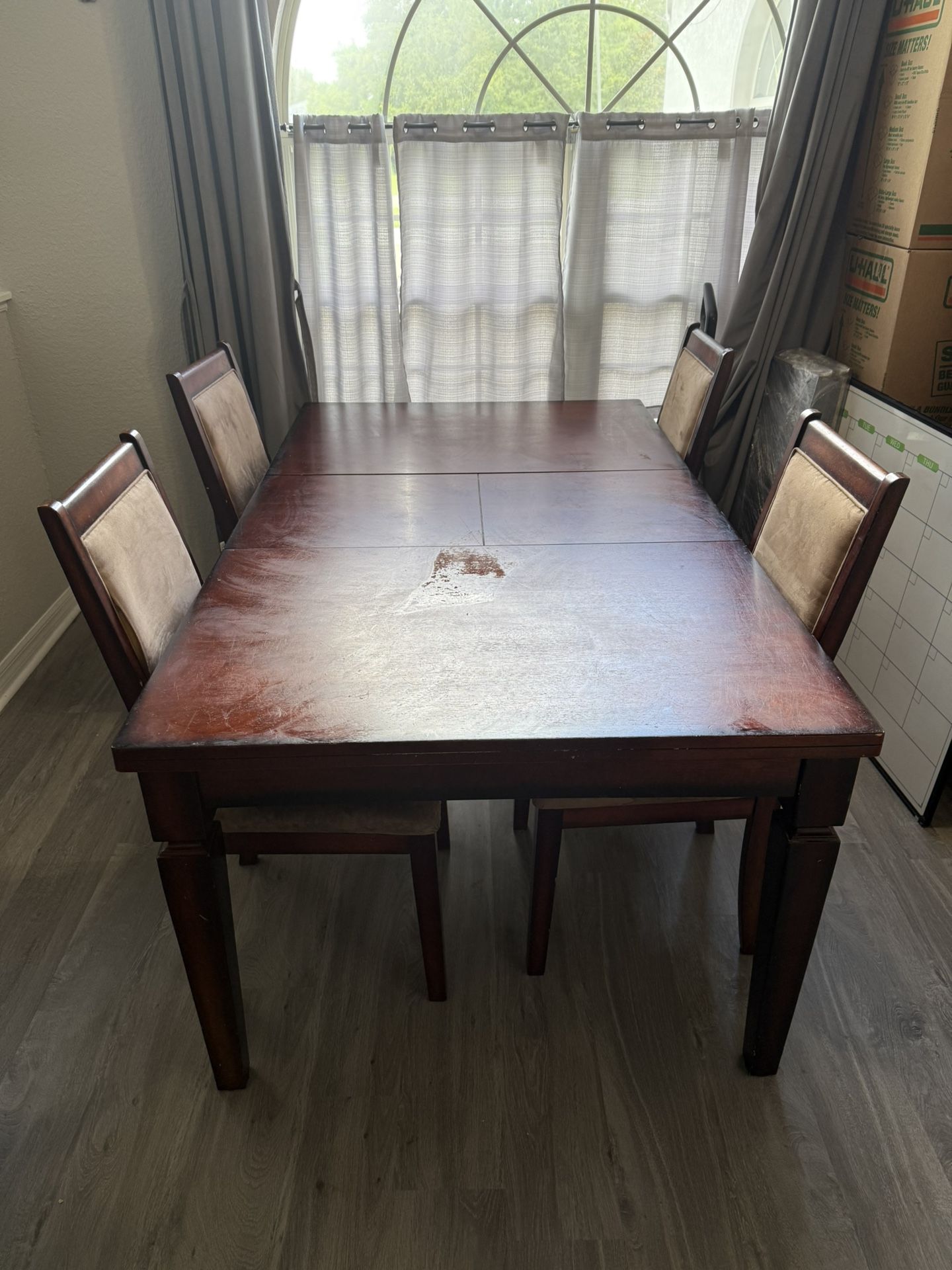 6-Piece Wood Dining Table with Chairs – $75 OBO