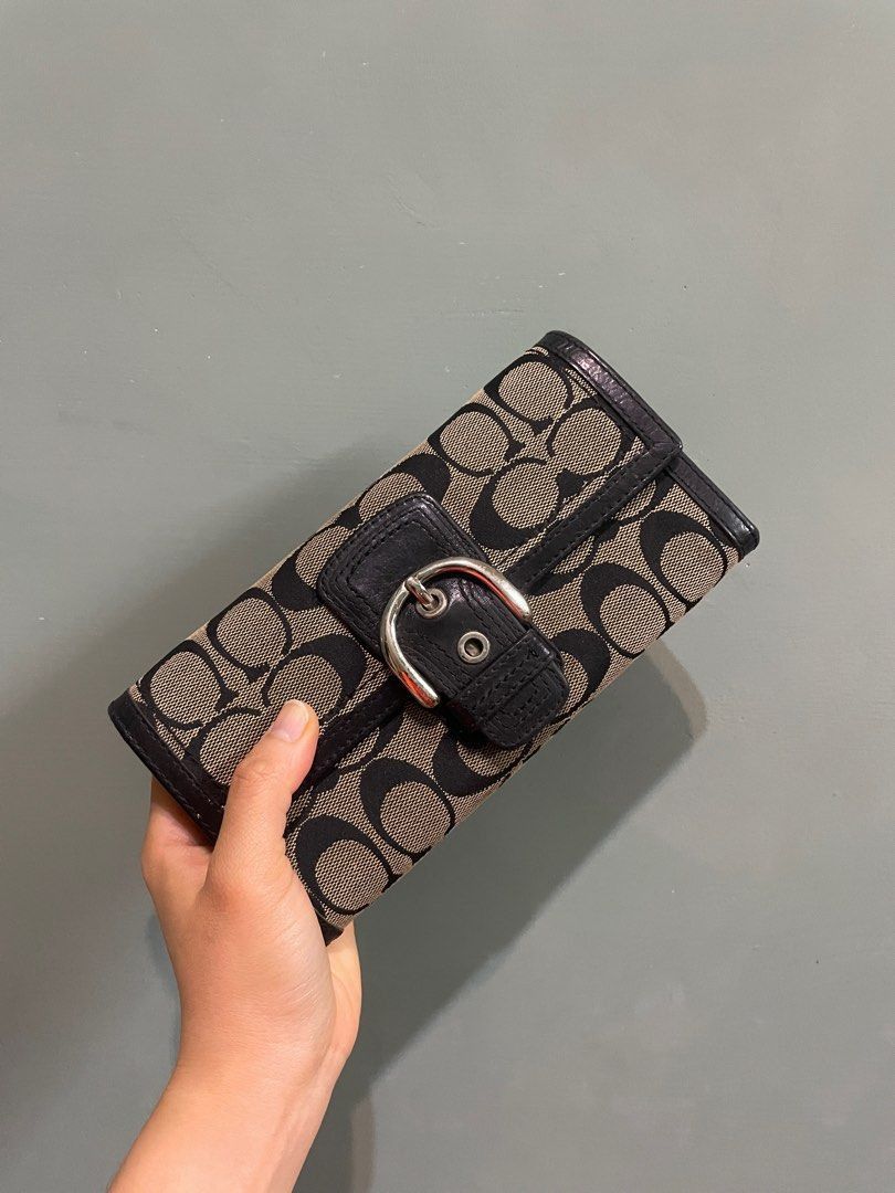 Coach Signature Buckle Leather Wallet