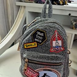 Aldo Farore Womens Mini Backpack Silver Sparkle

