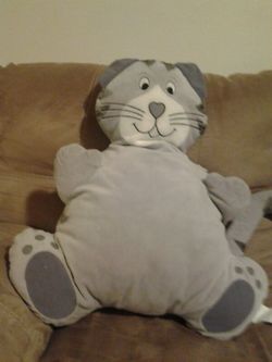 Big cat pillow with back pocket