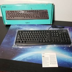New Logitech K120 Wired Keyboard for Windows, Plug and Play, Full-Size, Spill-Resistant, Curved Space Bar, Compatible W/ PC, Laptop - Black