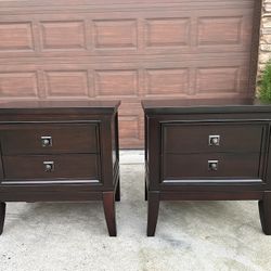 Two 2-drawer nightstands