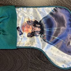 Barbie Green Christmas Stocking Velvet Satin material