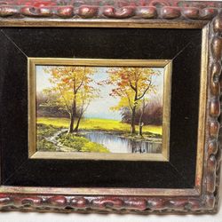 Vintage Original Autumn Landscape Oil Painting