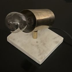Marble Lamp With Edison Light Bulb