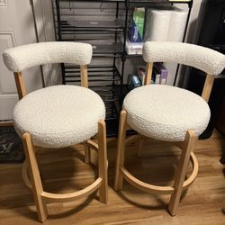 White Counter Height Barstools Set Of Two