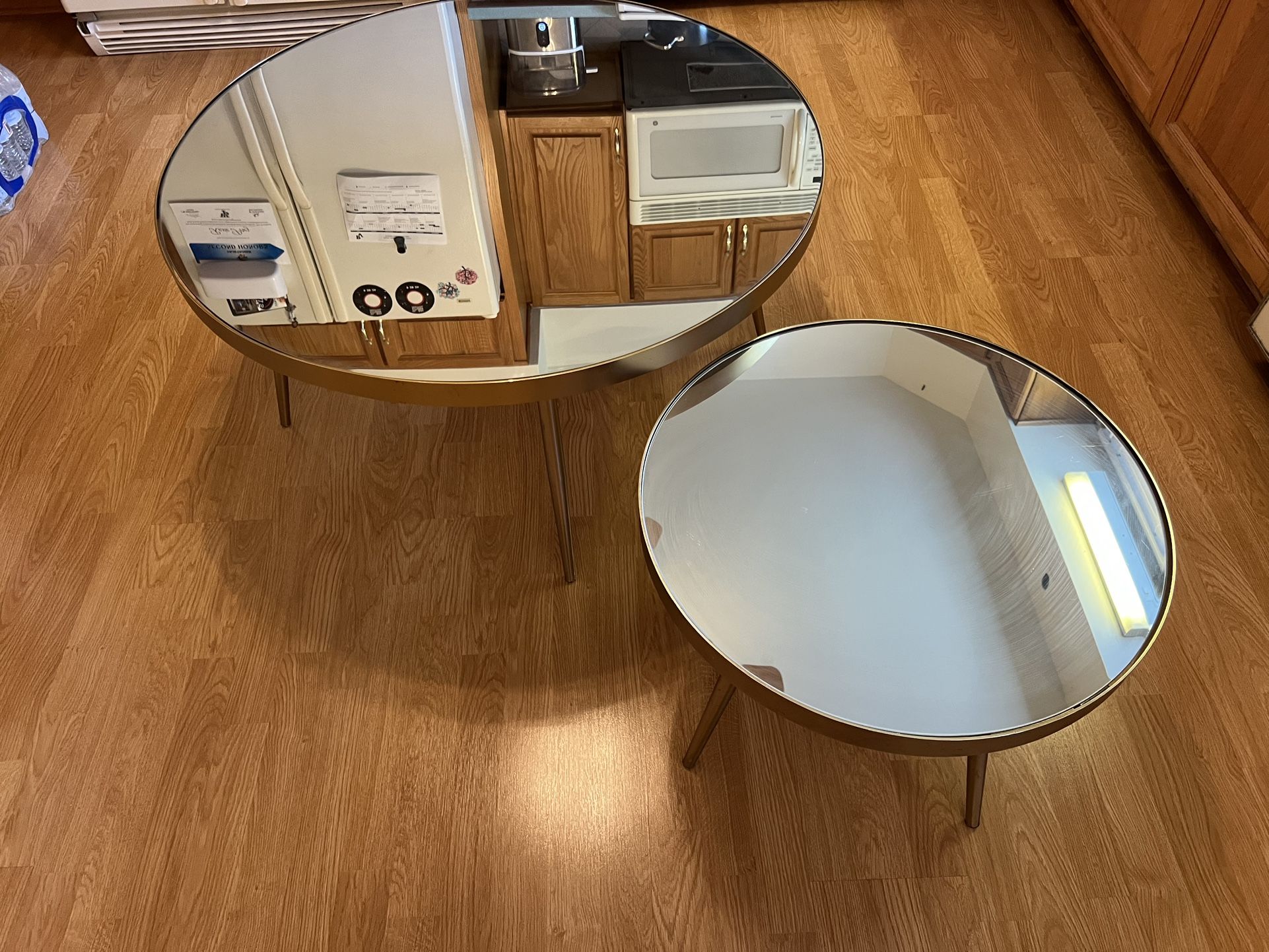 BOBS DISCOUNT FURNITURE AMARI MIRRORED COFFEE TABLES