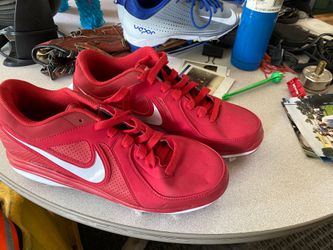 Red Nike Baseball Metal Cleats 10.5