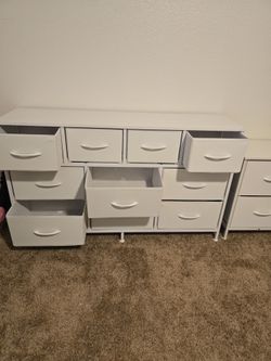 White Fabric Drawer Dresser Storage Organizer