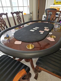 Poker Table 69 x 47 w/6 Chairs