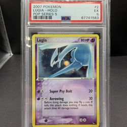 Pokémon Pop Series 5 Lugia Card 2007 Holo Rare PSA 5