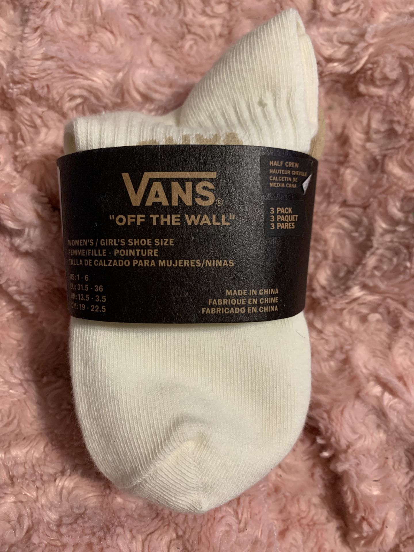 Girls / Woman Half Crew Socks 3 Pack Nwt